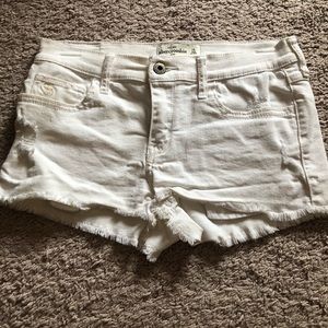 white denim shorts